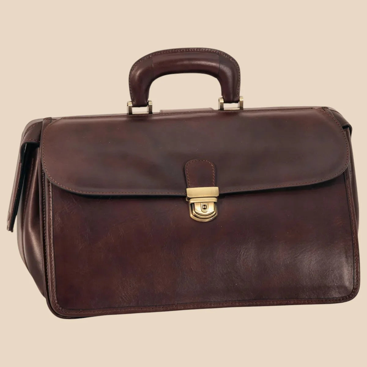 Leather Doctor's Bag - Brown Colonial - Image 3 | Bufalo d'Oro