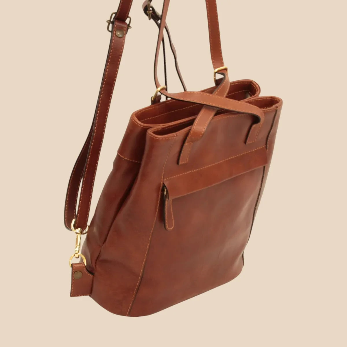 Leather Shoulder Backpack - Image 5 | Bufalo d'Oro