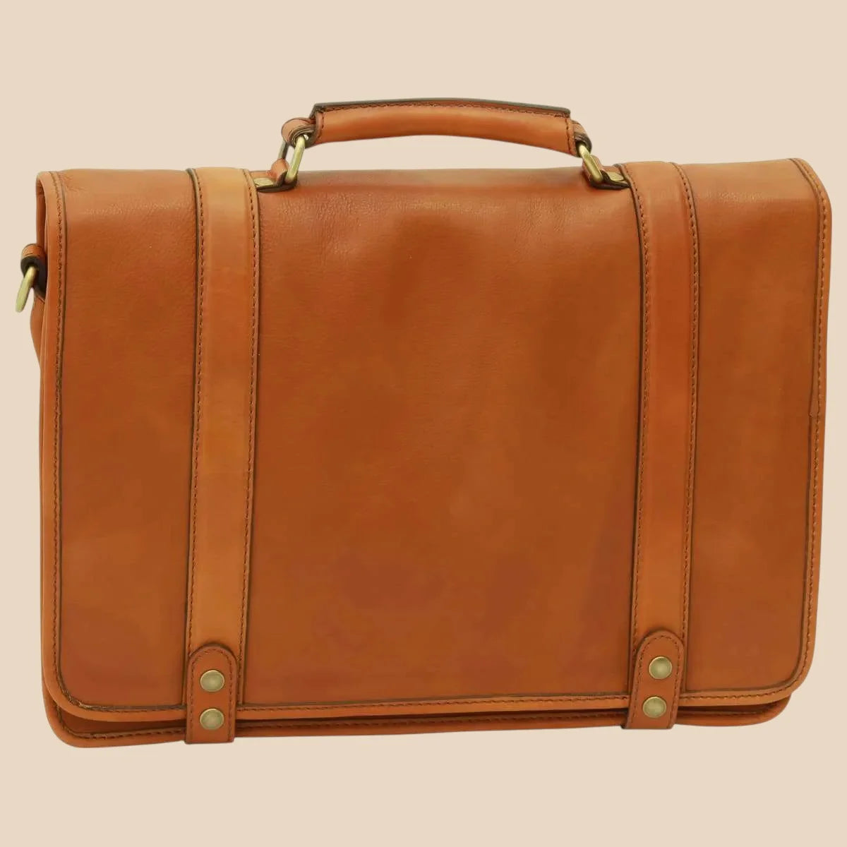 Calfskin Nappa Leather Briefcase - Image 4 | Bufalo d'Oro
