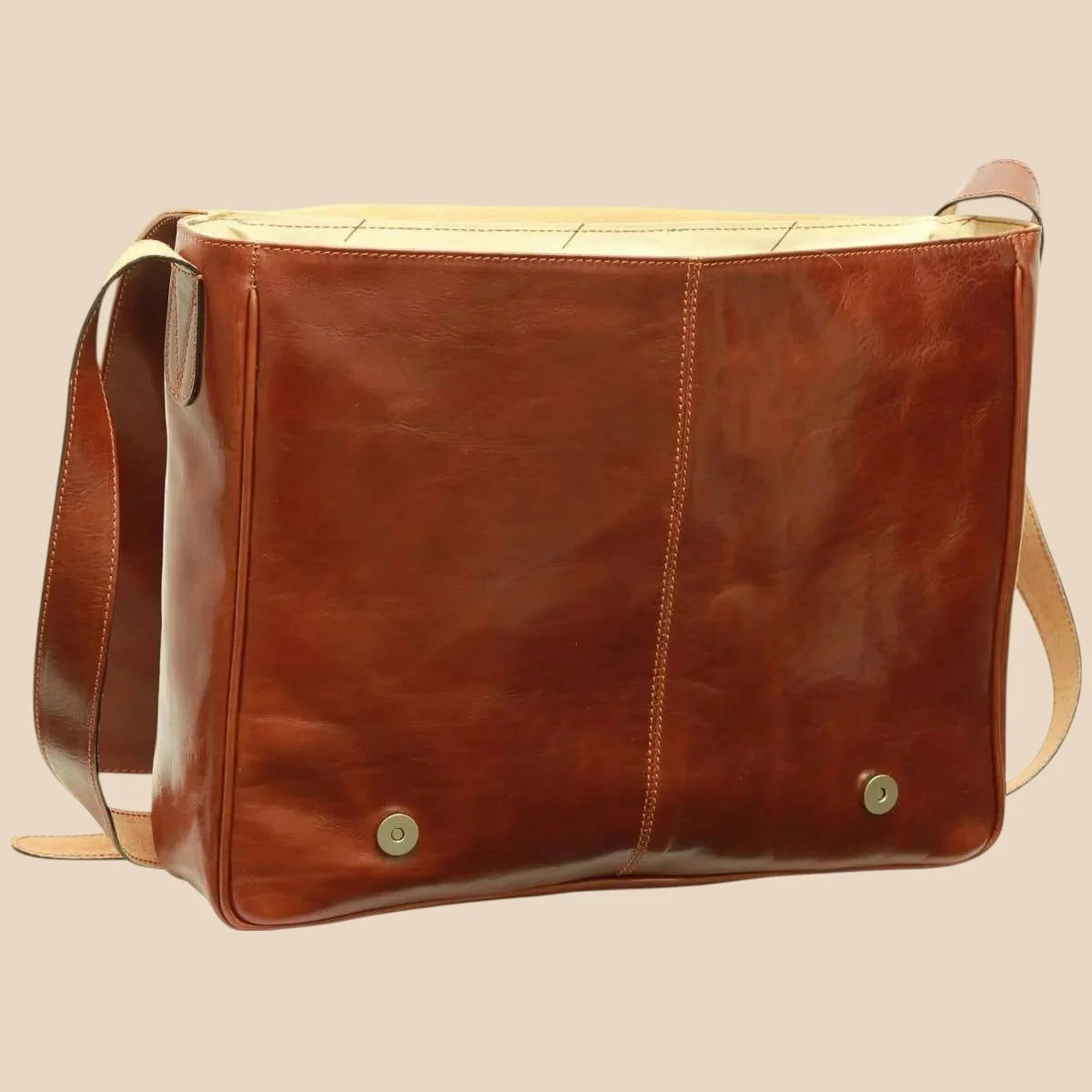 Cowhide Leather Messenger Bag - Image 3 | Bufalo d'Oro