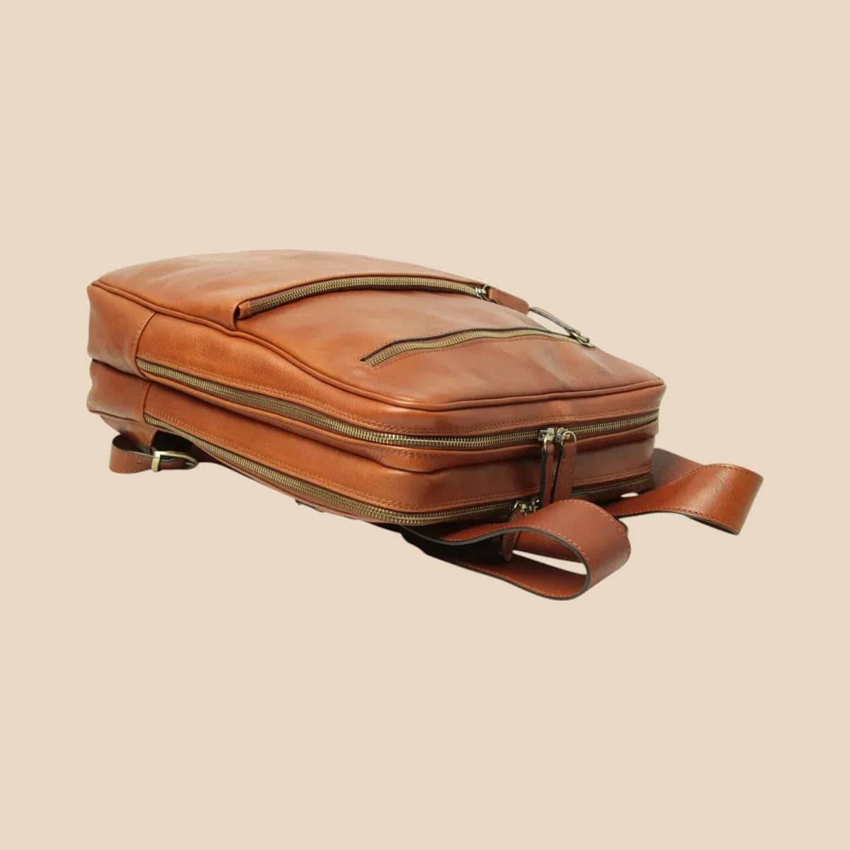 Leather Back Pack With Backside Troller Strap - Image 4 | Bufalo d'Oro