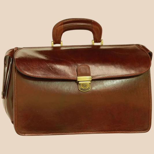 Leather Doctor's Bag - Brown Colonial - Image 2 | Bufalo d'Oro