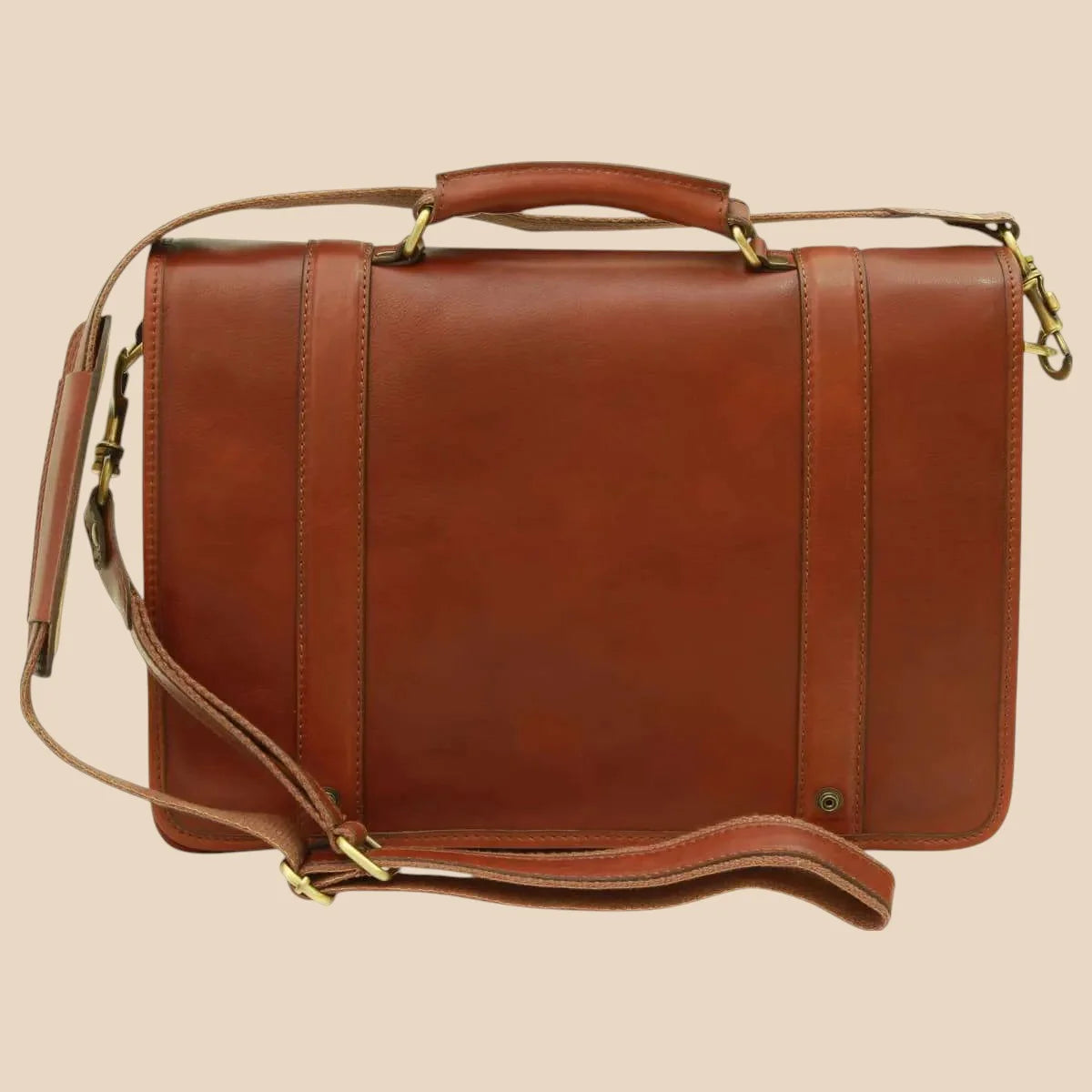 Calfskin Nappa Leather Briefcase - Image 12 | Bufalo d'Oro