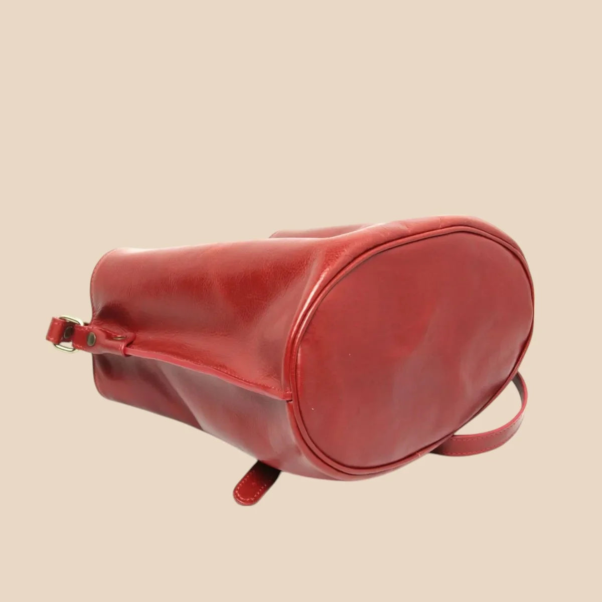 Full Grain Leather Shoulder Bag With Leather Red Rose - Image 10 | Bufalo d'Oro