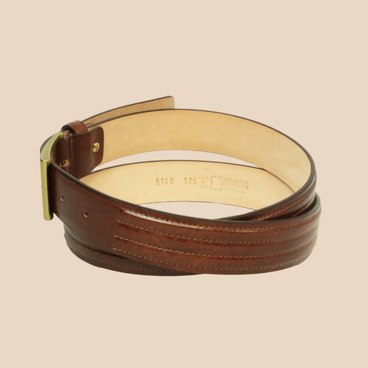 Leather Belt Wide 1,38" - Image 4 | Bufalo d'Oro