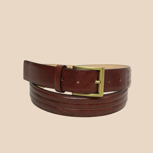 Leather Belt Wide 1,38" - Image 2 | Bufalo d'Oro