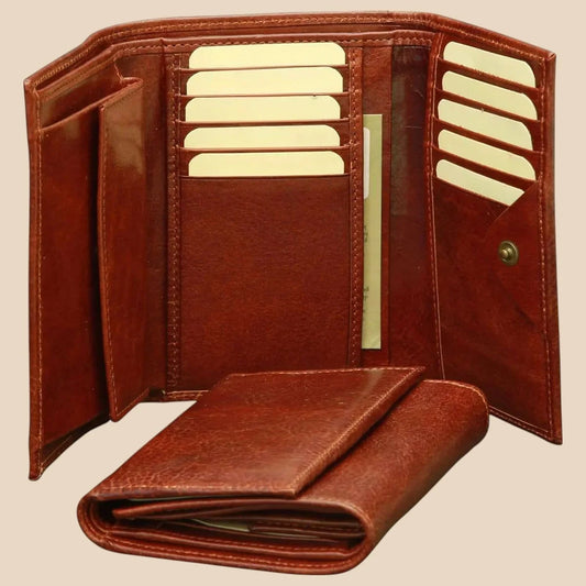 Women's Leather Trifold Wallet - Image 2 | Bufalo d'Oro