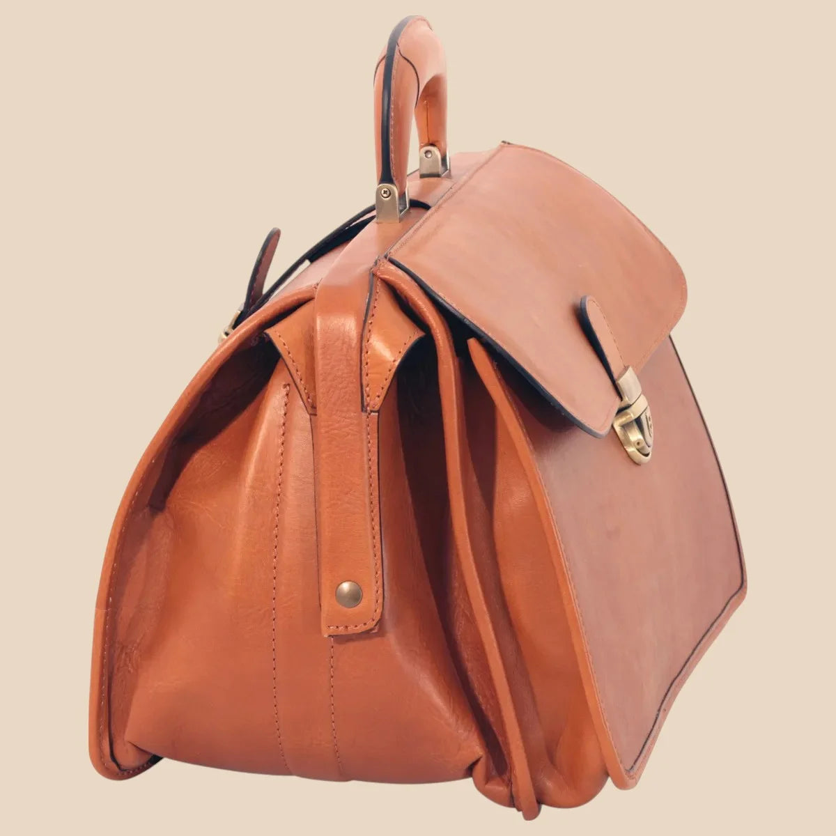 Leather Doctor's Bag - Brown Colonial - Image 9 | Bufalo d'Oro