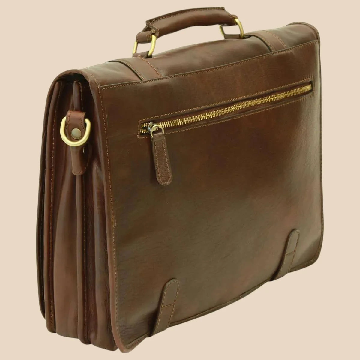 Calfskin Nappa Leather Briefcase - Image 32 | Bufalo d'Oro