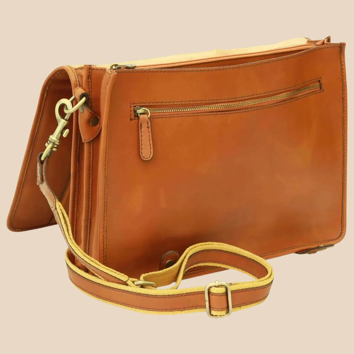 Calfskin Nappa Leather Briefcase - Image 3 | Bufalo d'Oro