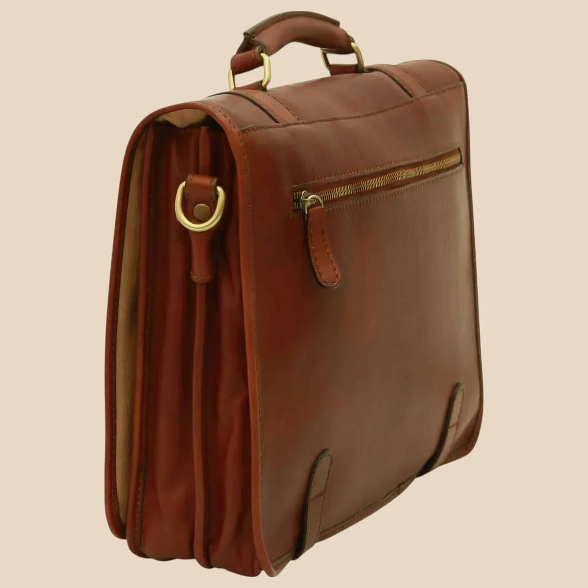 Calfskin Nappa Leather Briefcase - Image 13 | Bufalo d'Oro