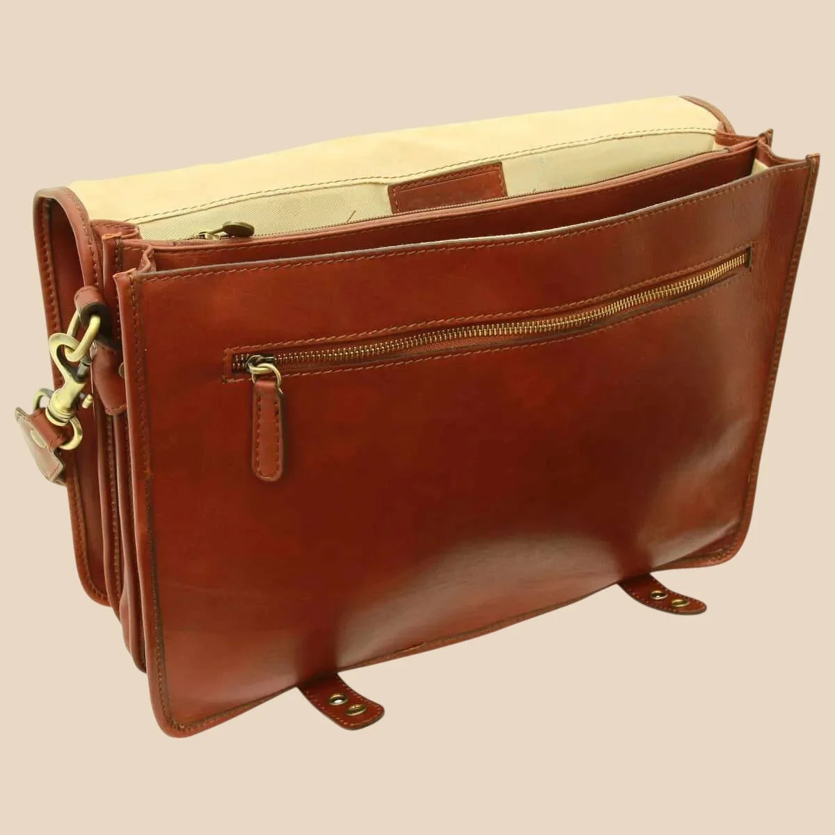 Calfskin Nappa Leather Briefcase - Image 11 | Bufalo d'Oro