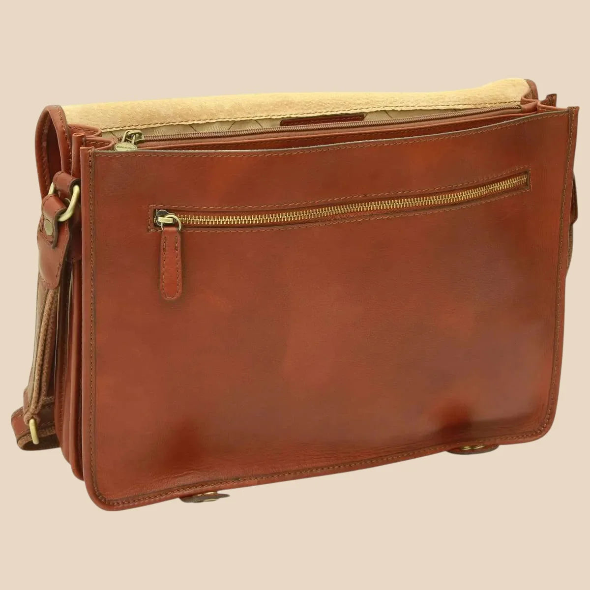 Calfskin Leather Messenger Bag - Image 3 | Bufalo d'Oro