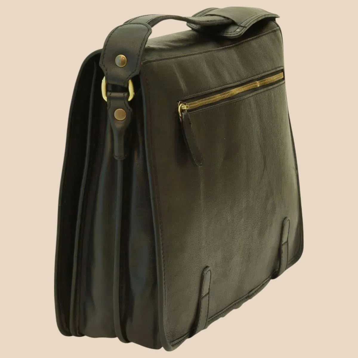 Calfskin Leather Messenger Bag - Image 13 | Bufalo d'Oro