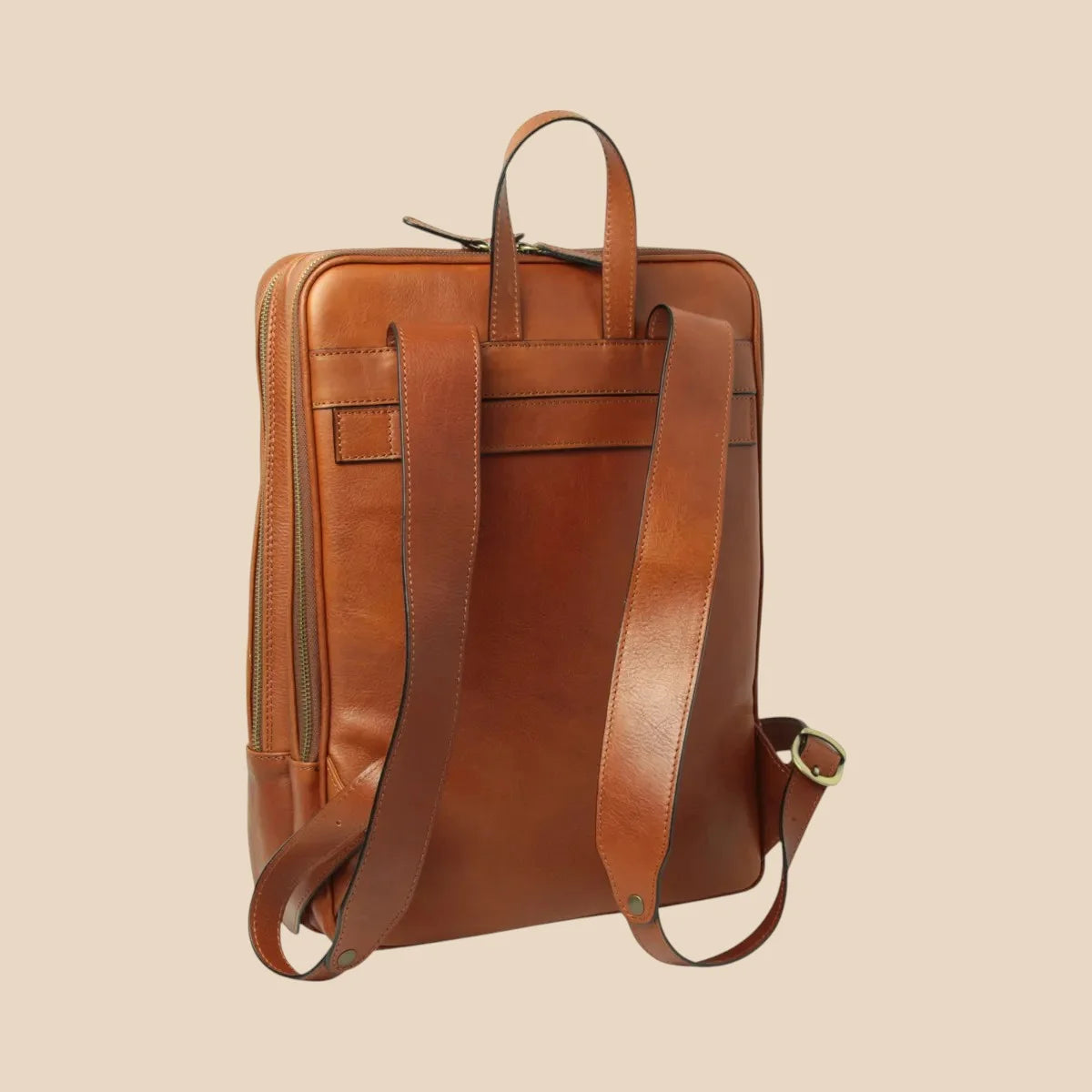 Leather Back Pack With Backside Troller Strap - Image 3 | Bufalo d'Oro