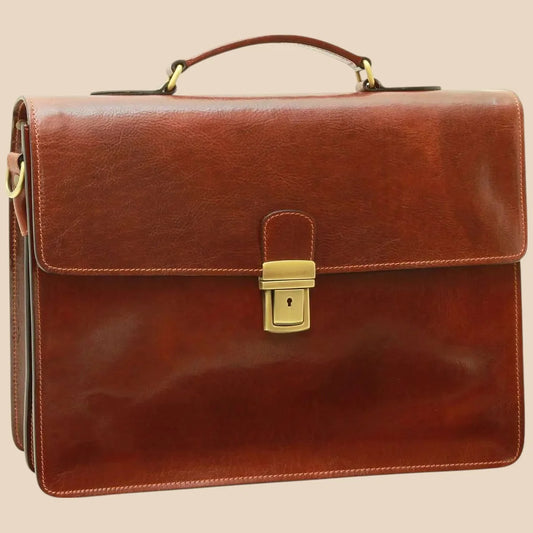 Leather Laptop Briefcase - Image 1 | Bufalo d'Oro