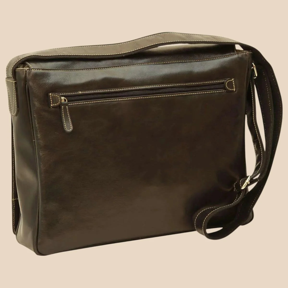 Calfskin Leather Messenger Bag - Image 2 | Bufalo d'Oro