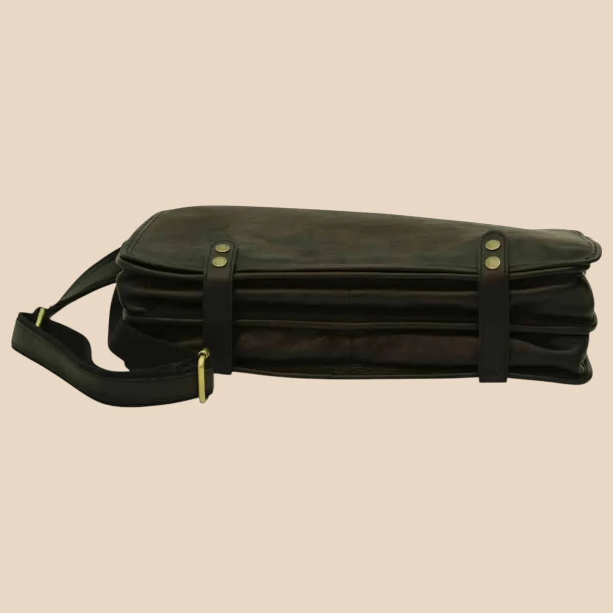 Calfskin Leather Messenger Bag - Image 12 | Bufalo d'Oro