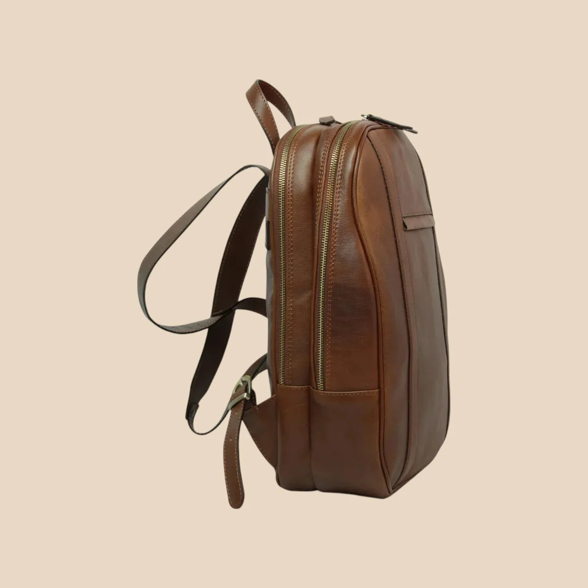 Soft Calfskin Leather Laptop Backpack With Backside Troller Strap - Image 6 | Bufalo d'Oro