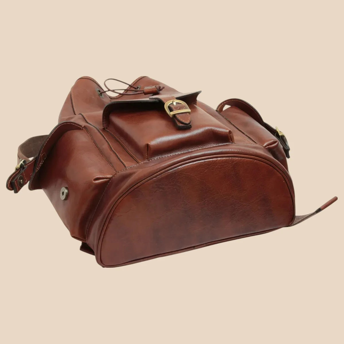 Leather Backpack With 3 Exterior Pockets - Image 4 | Bufalo d'Oro
