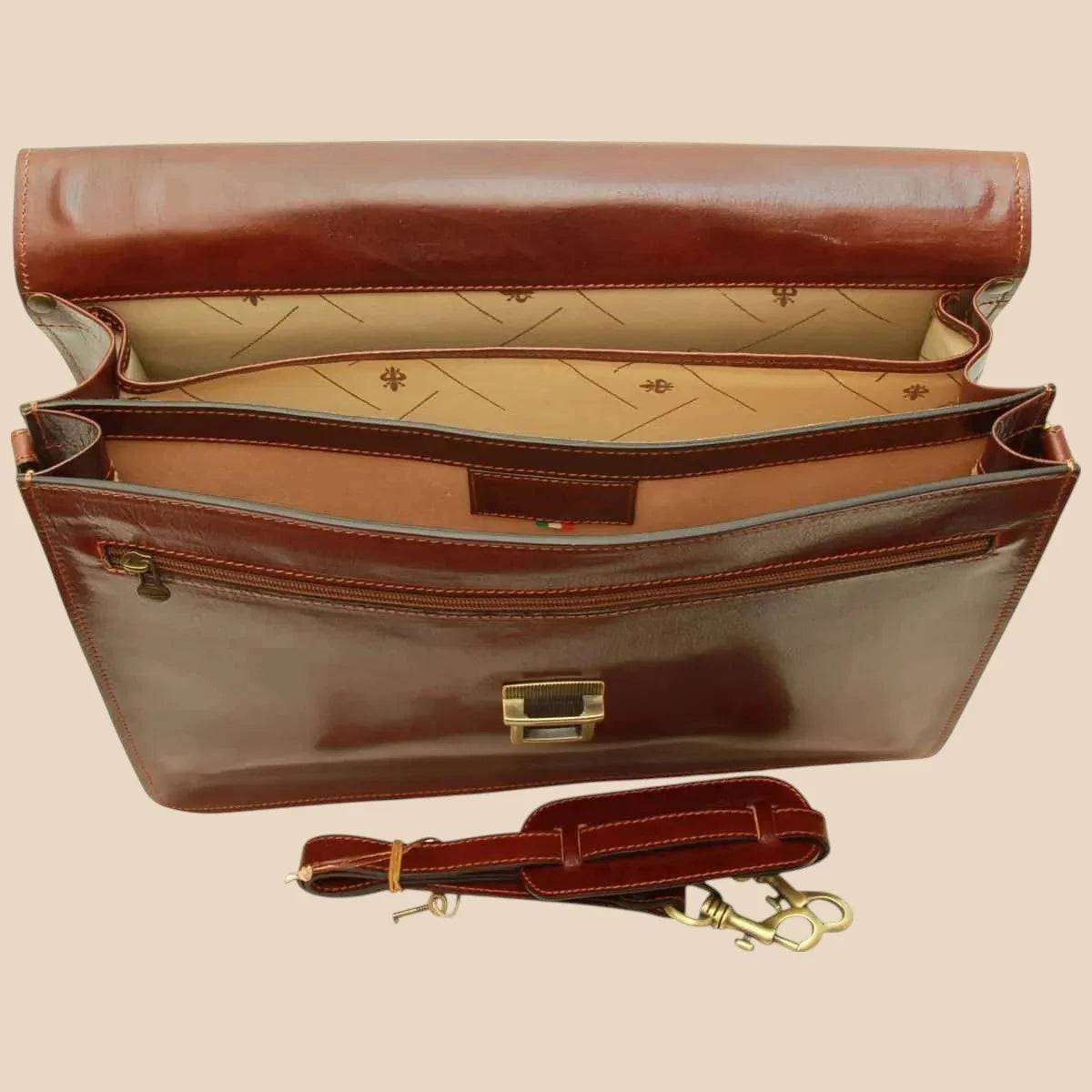 Leather Laptop Briefcase - Image 3 | Bufalo d'Oro