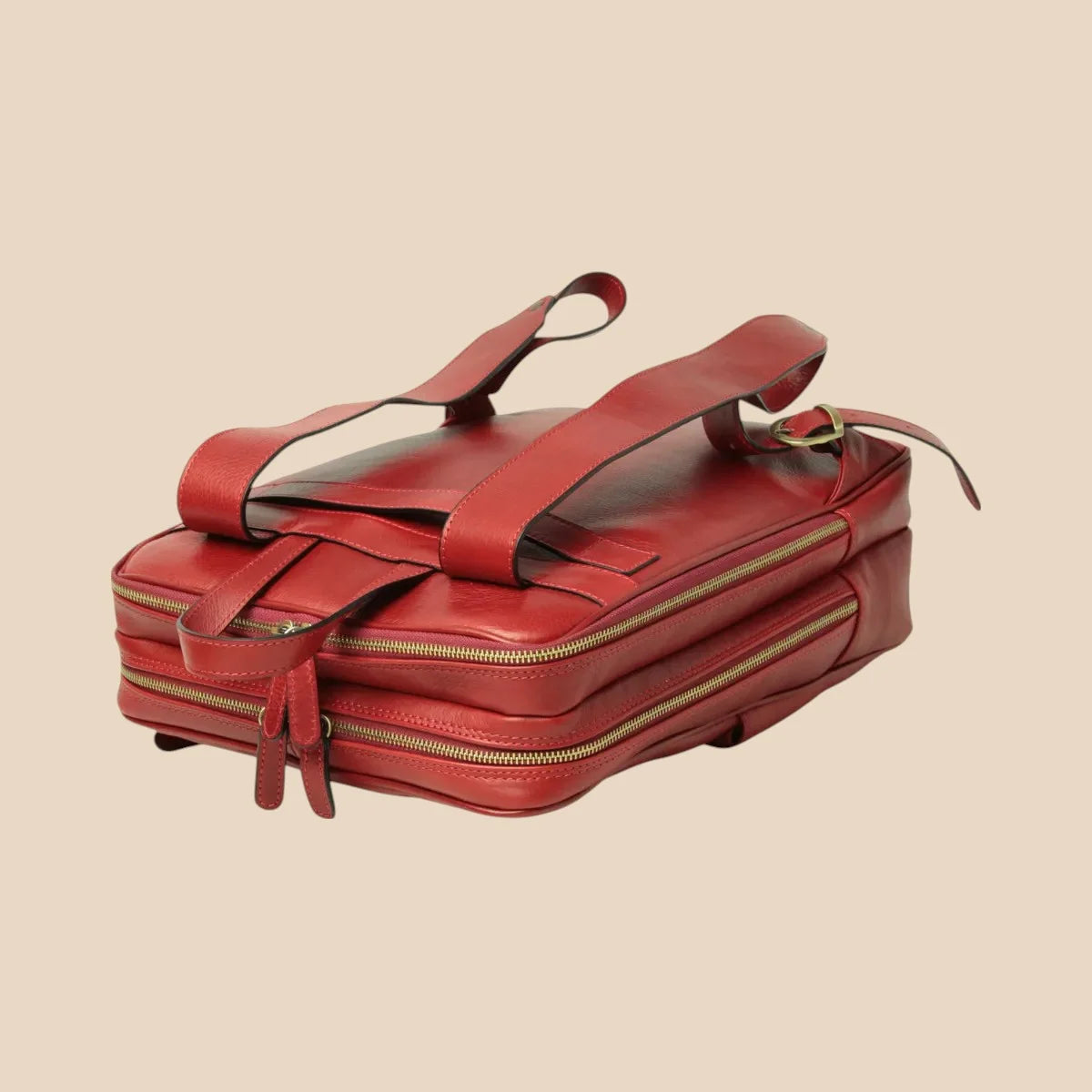 Leather Back Pack With Backside Troller Strap - Image 9 | Bufalo d'Oro