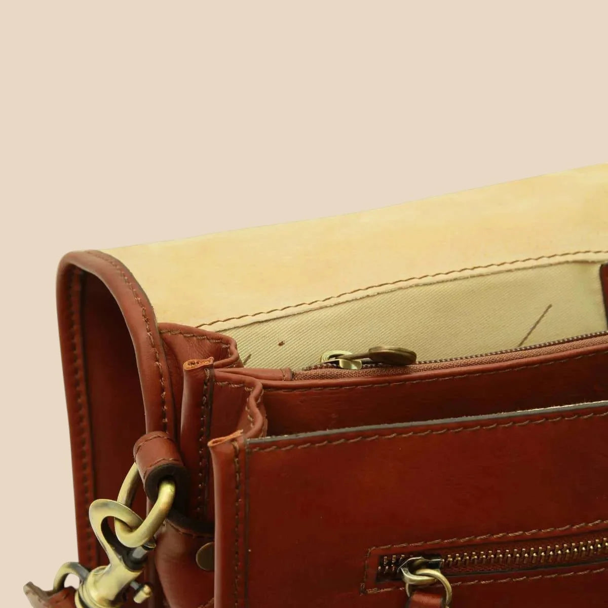 Calfskin Nappa Leather Briefcase - Image 10 | Bufalo d'Oro