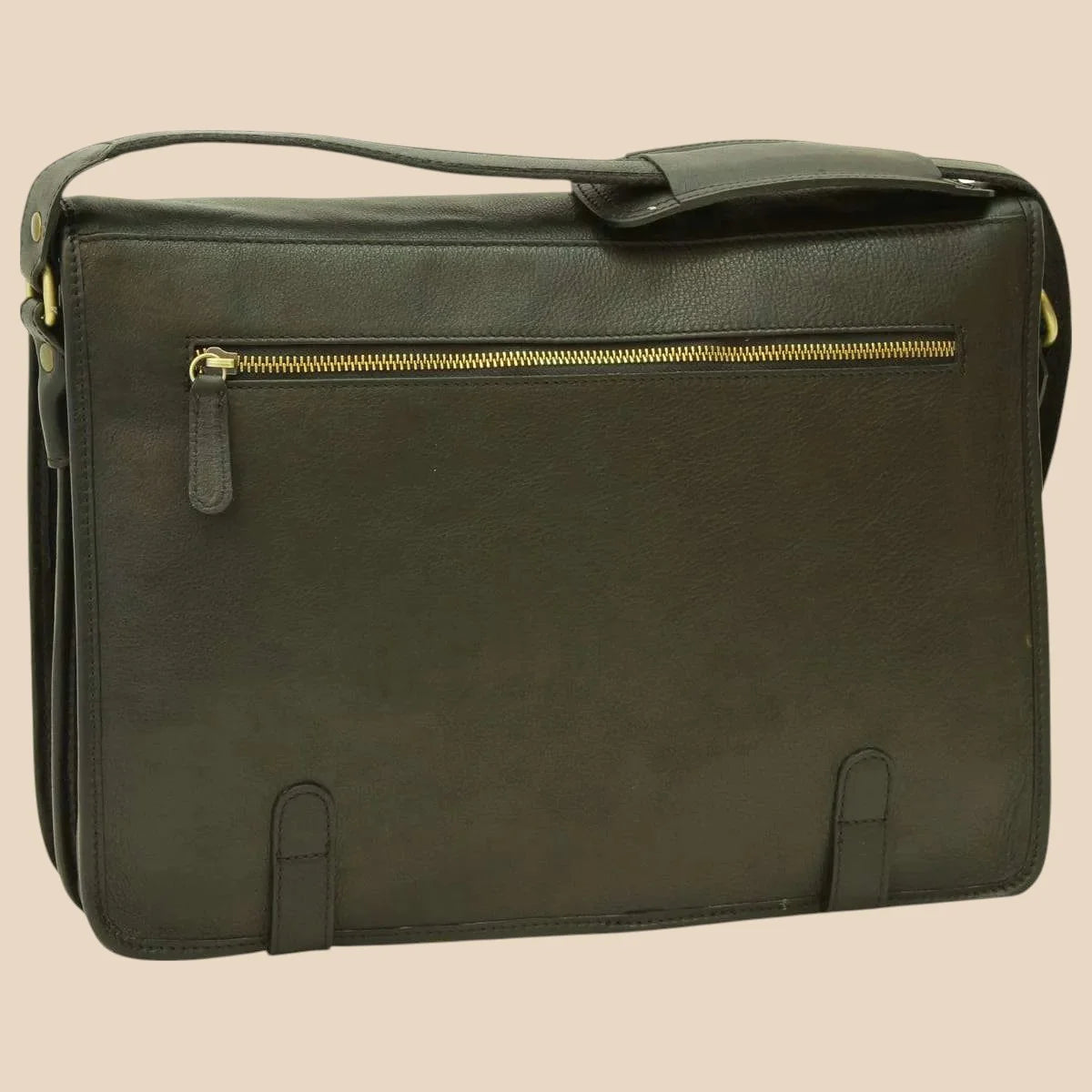 Calfskin Leather Messenger Bag - Image 9 | Bufalo d'Oro
