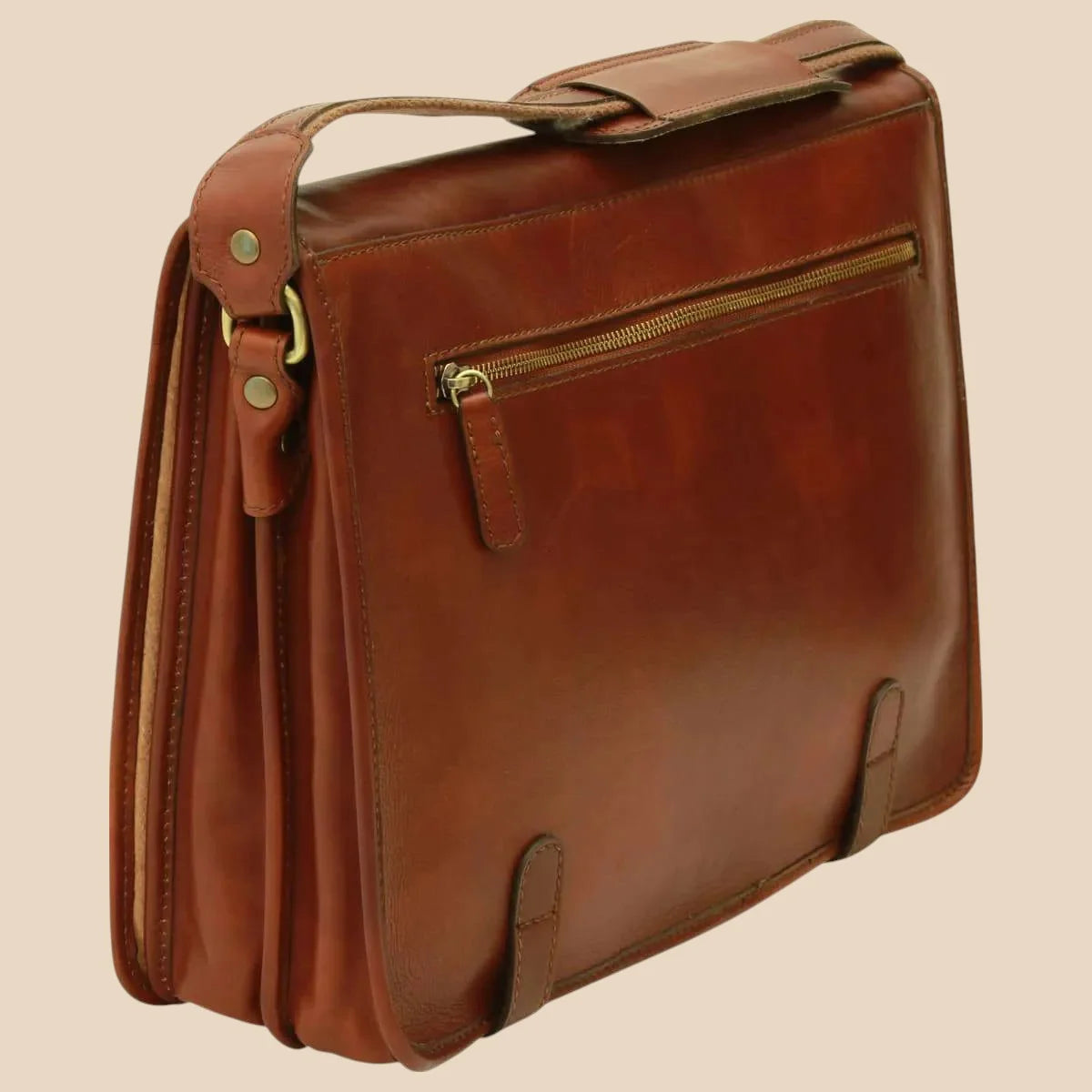 Calfskin Leather Messenger Bag - Image 6 | Bufalo d'Oro