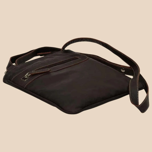 Leather Cross Body Bag With Zip Pocket - Image 2 | Bufalo d'Oro