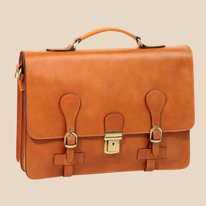 Leather Briefcase With Buckle Closures - Image 6 | Bufalo d'Oro
