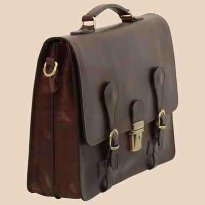 Leather Briefcase With Buckle Closures - Image 20 | Bufalo d'Oro