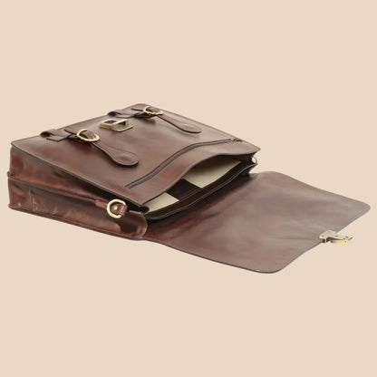 Leather Briefcase With Buckle Closures - Image 22 | Bufalo d'Oro