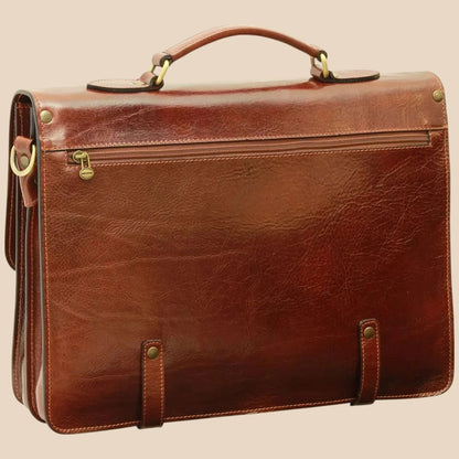 Leather Briefcase With Buckle Closures - Image 14 | Bufalo d'Oro