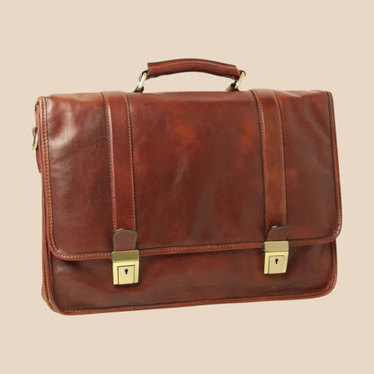 Calfskin Leather Briefcase - Image 31 | Bufalo d'Oro