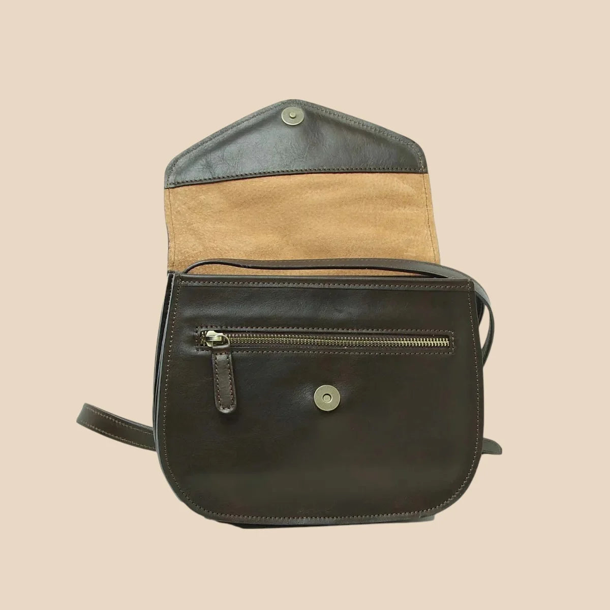 Full-Grain Calfskin Shoulder Bag - Image 14 | Bufalo d'Oro