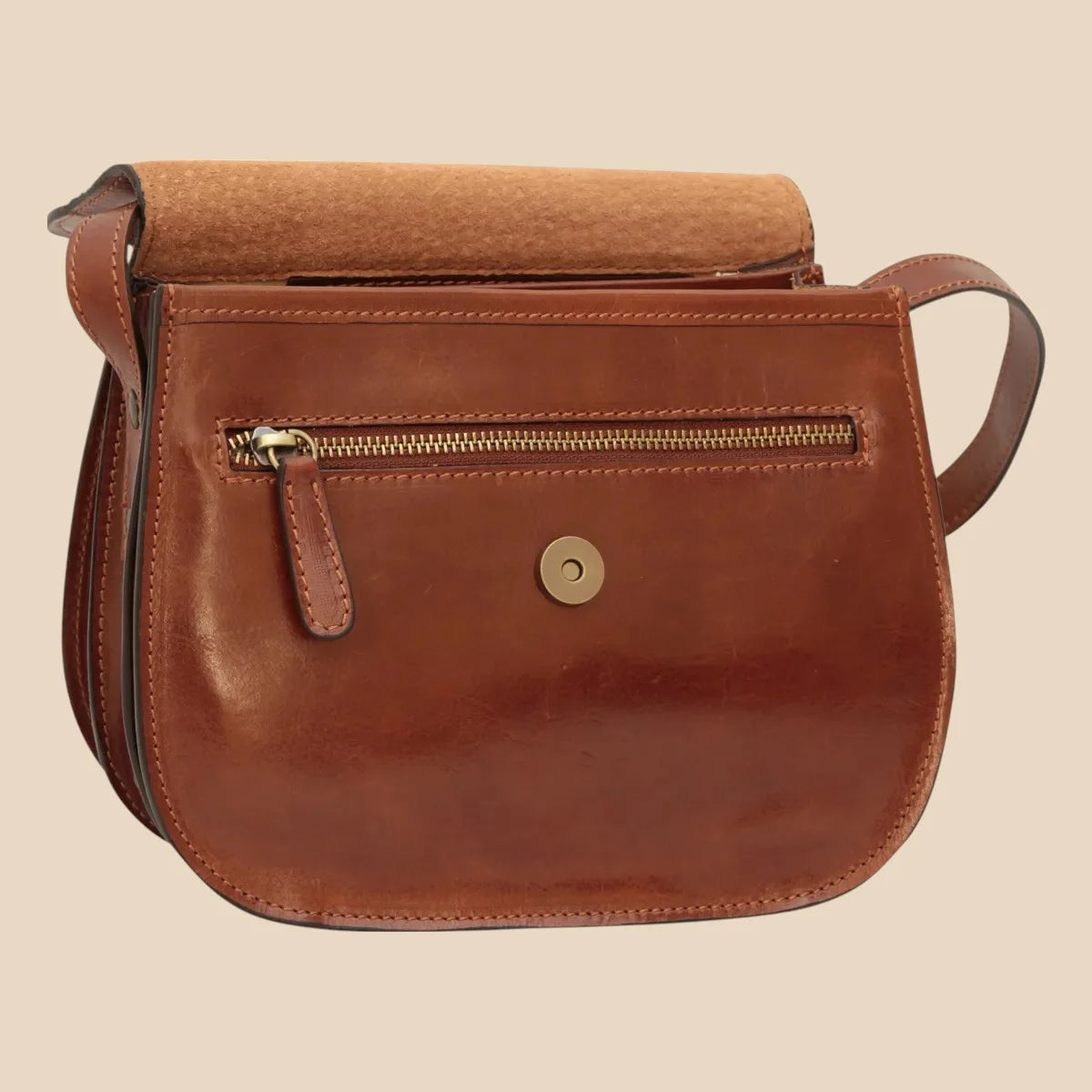 Full-Grain Calfskin Shoulder Bag - Image 12 | Bufalo d'Oro