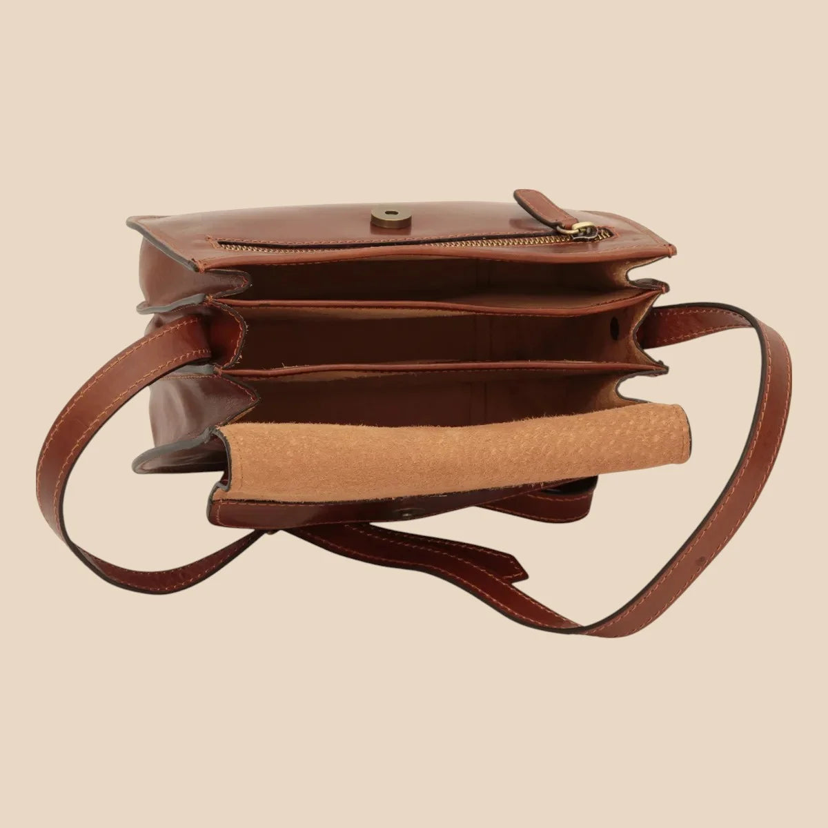 Full-Grain Calfskin Shoulder Bag - Image 9 | Bufalo d'Oro