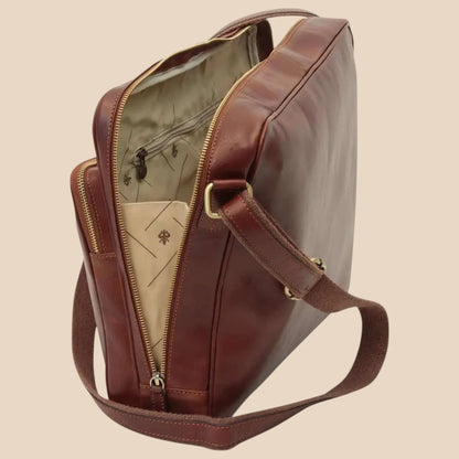 Large Leather Bag With Zip Closures - Image 17 | Bufalo d'Oro
