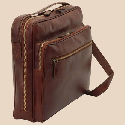 Large Leather Bag With Zip Closures - Image 30 | Bufalo d'Oro