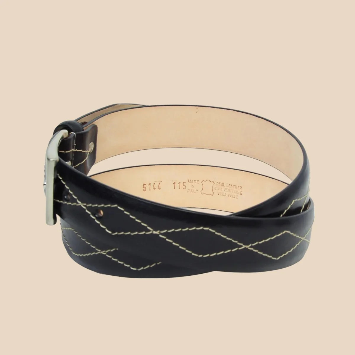 Leather Belt Wide 1,38" - Image 4 | Bufalo d'Oro