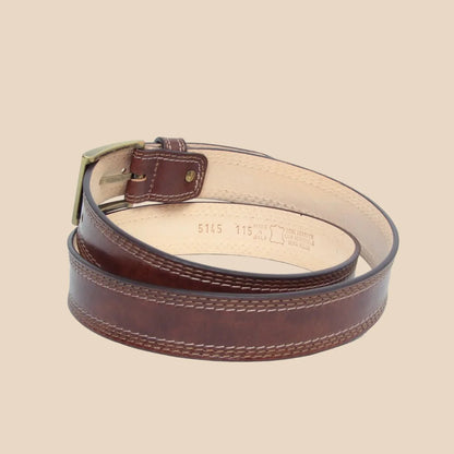 Leather belt wide 1,38" - Image 6 | Bufalo d'Oro