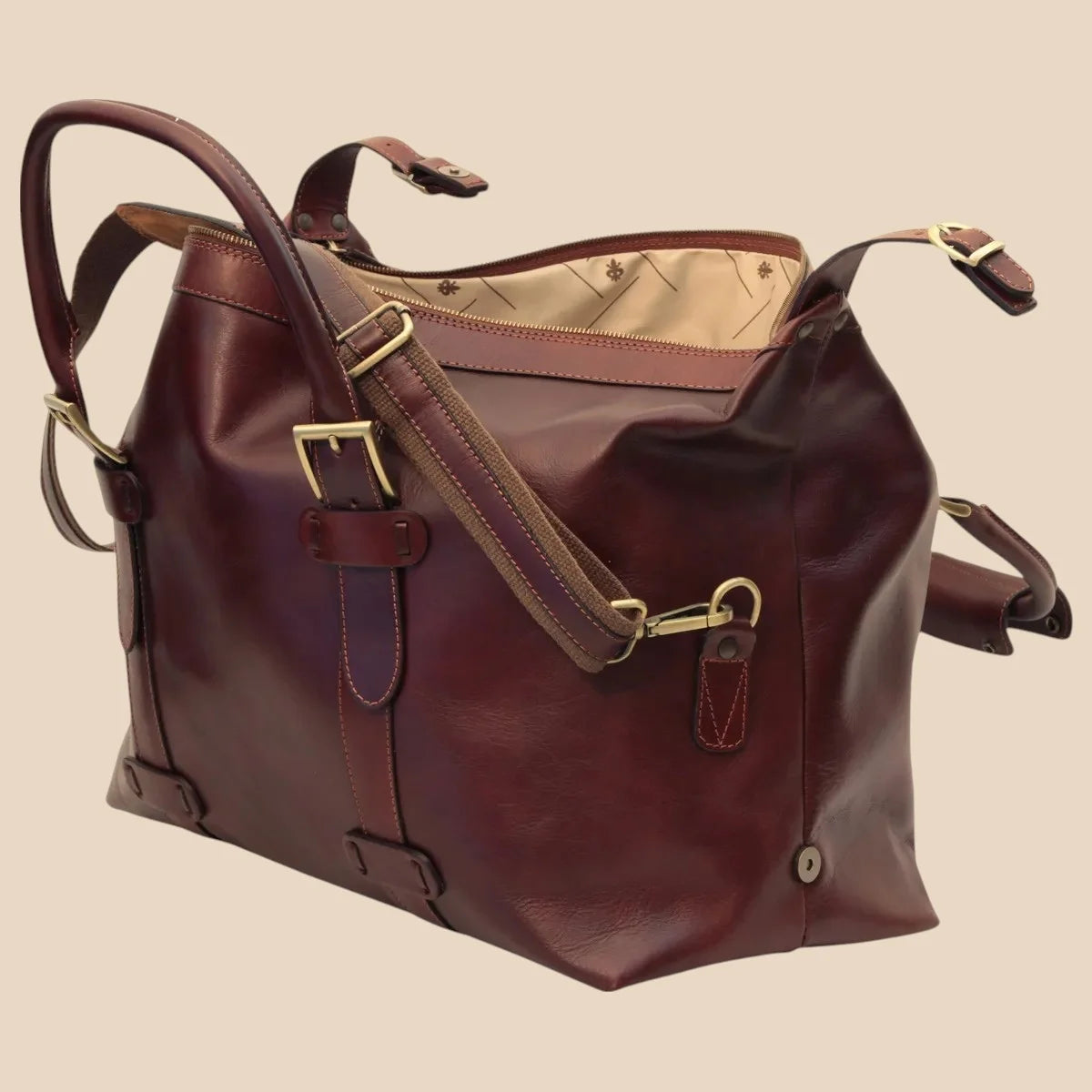 Cowhide Leather Travel Bag - Image 5 | Bufalo d'Oro