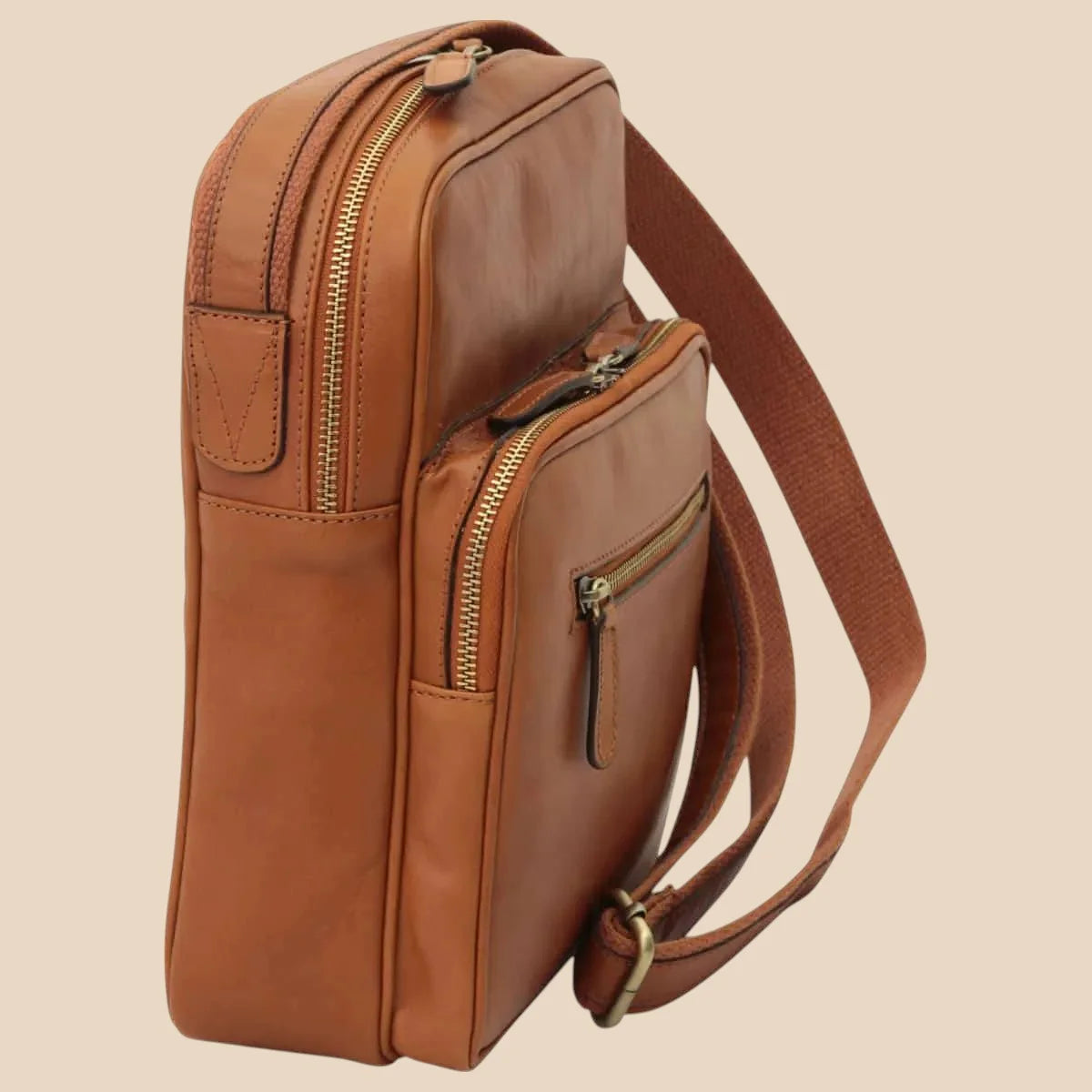 Small Leather Bag With Zip Closures - Image 19 | Bufalo d'Oro