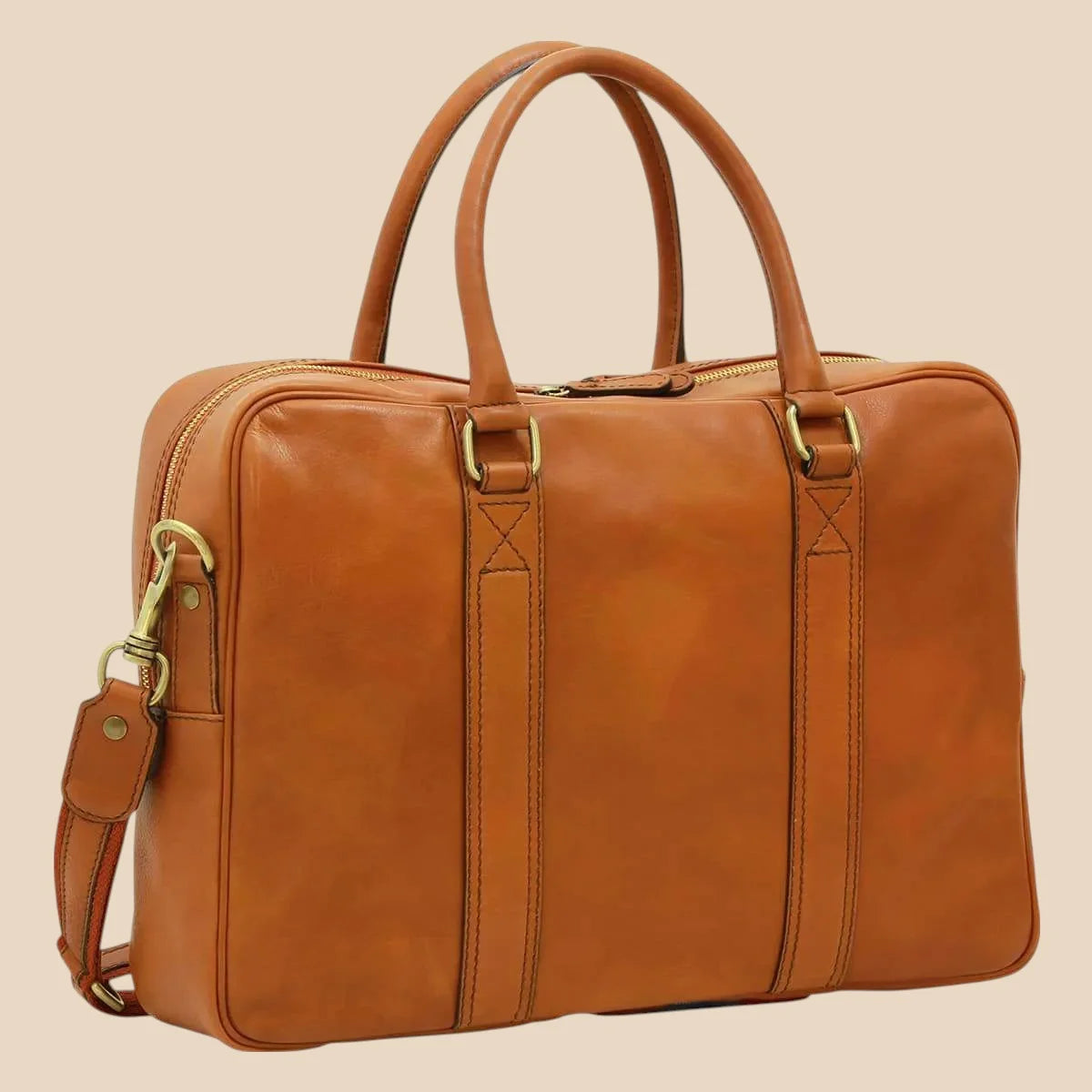 Soft Calfskin Leather Briefcase - Image 4 | Bufalo d'Oro