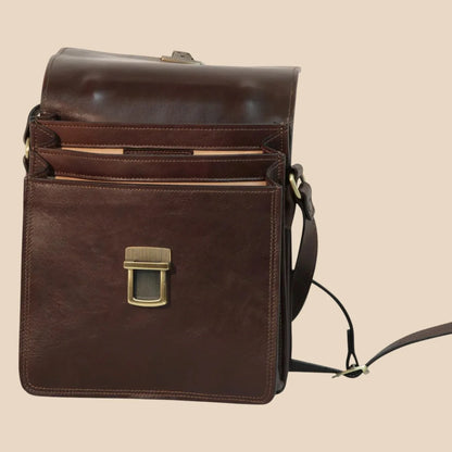 Leather Crossbody Satchel Bag - Image 17 | Bufalo d'Oro