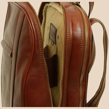 Soft Calfskin Leather Laptop Backpack - Image 15 | Bufalo d'Oro