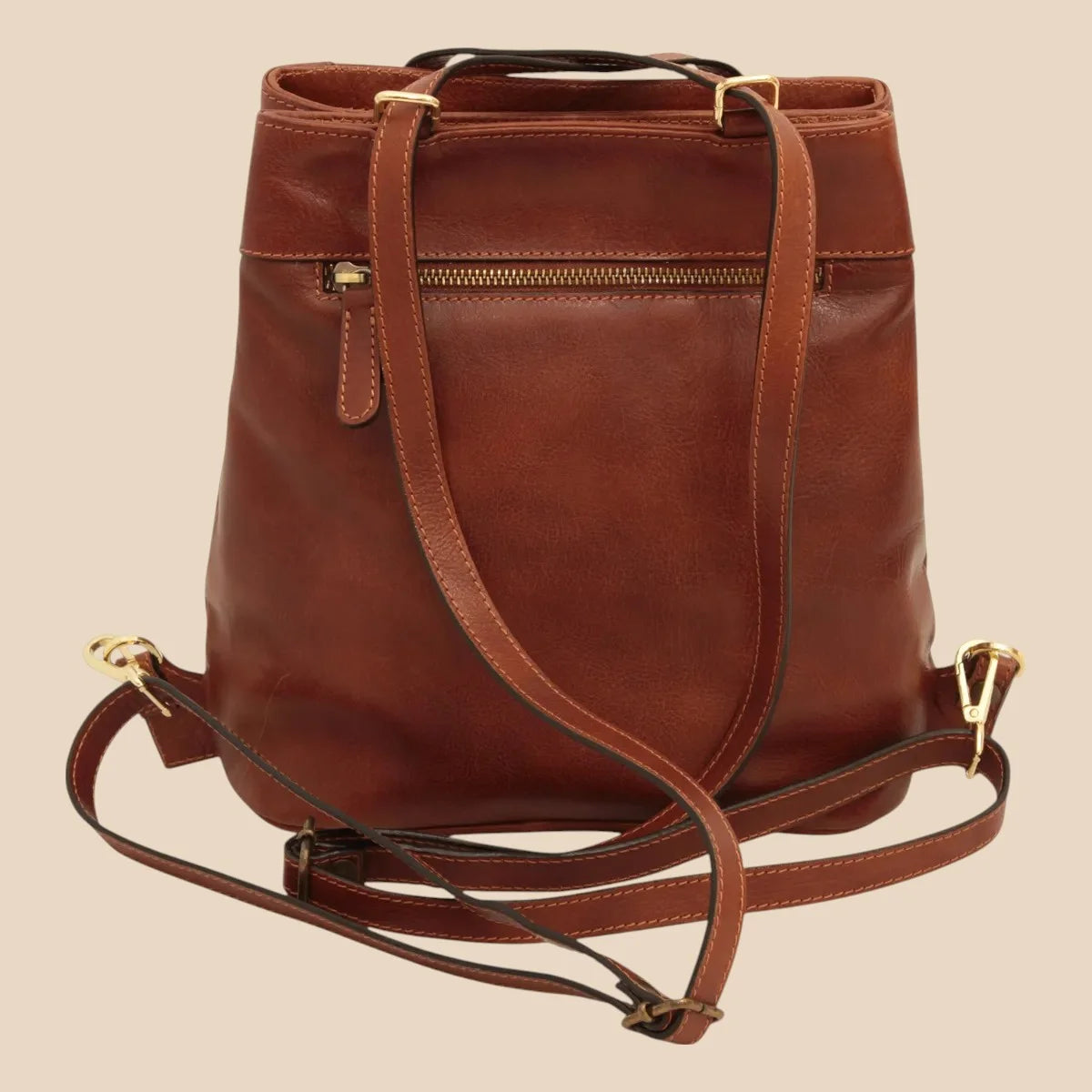 Leather Shoulder Backpack - Image 6 | Bufalo d'Oro