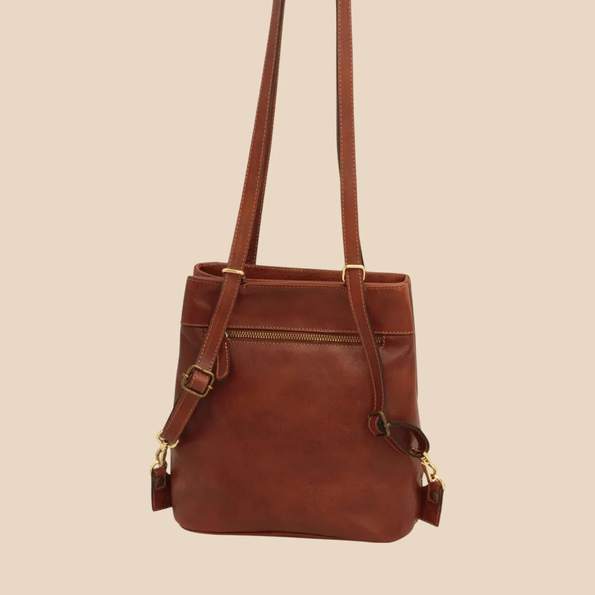 Leather Shoulder Backpack - Image 4 | Bufalo d'Oro