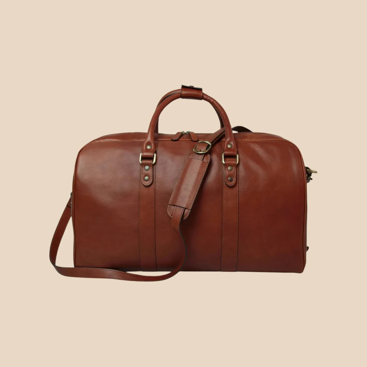Large Full-Grain Leather Travel Bag - Image 6 | Bufalo d'Oro
